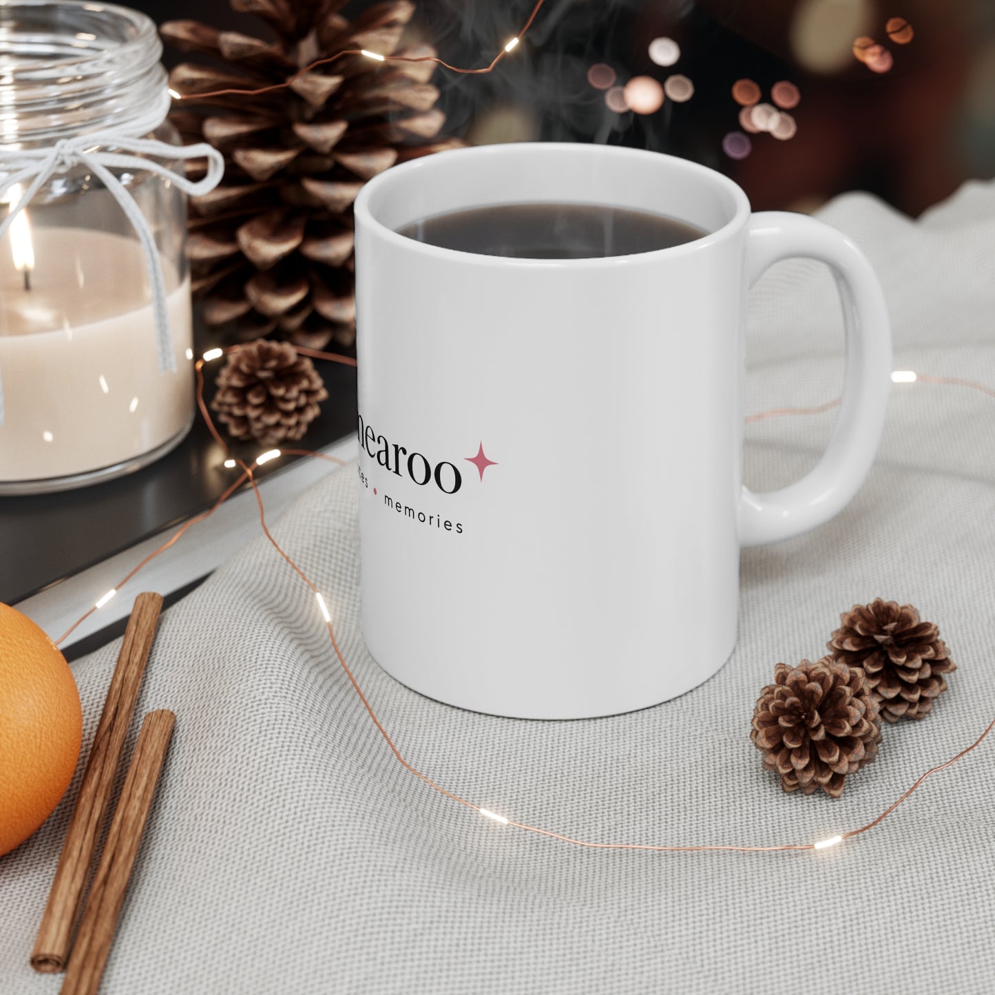 Perfumearoo Logo Mug | Minimal Perfume Lover Ceramic Coffee Cup, Cute Fragrance Gift