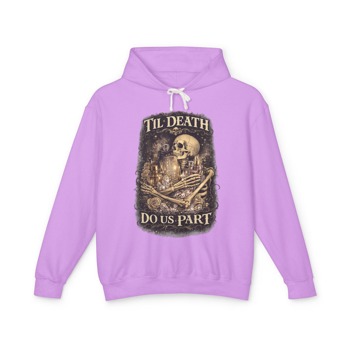 Til Death Do Us Part Hoodie | Gothic Skull & Roses Perfume Lover Sweatshirt, Cozy Fragrance Lover Gift