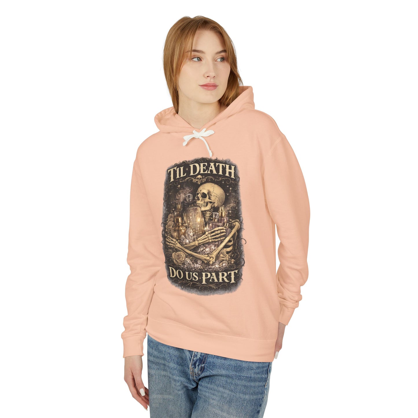 Til Death Do Us Part Hoodie | Gothic Skull & Roses Perfume Lover Sweatshirt, Cozy Fragrance Lover Gift