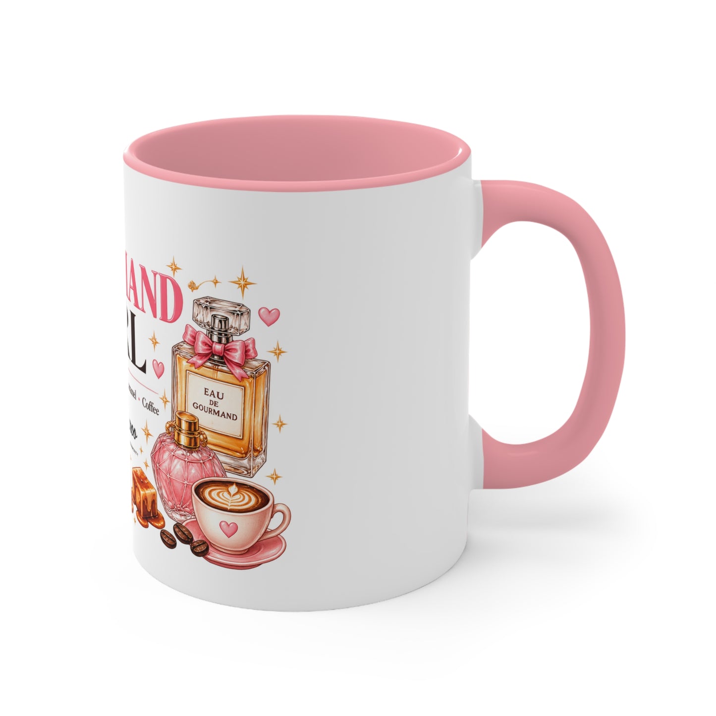 Gourmand Girl Accent Mug | Vanilla Marshmallow Caramel Perfume Coffee Cup, Cute Fragrance Lover Gift