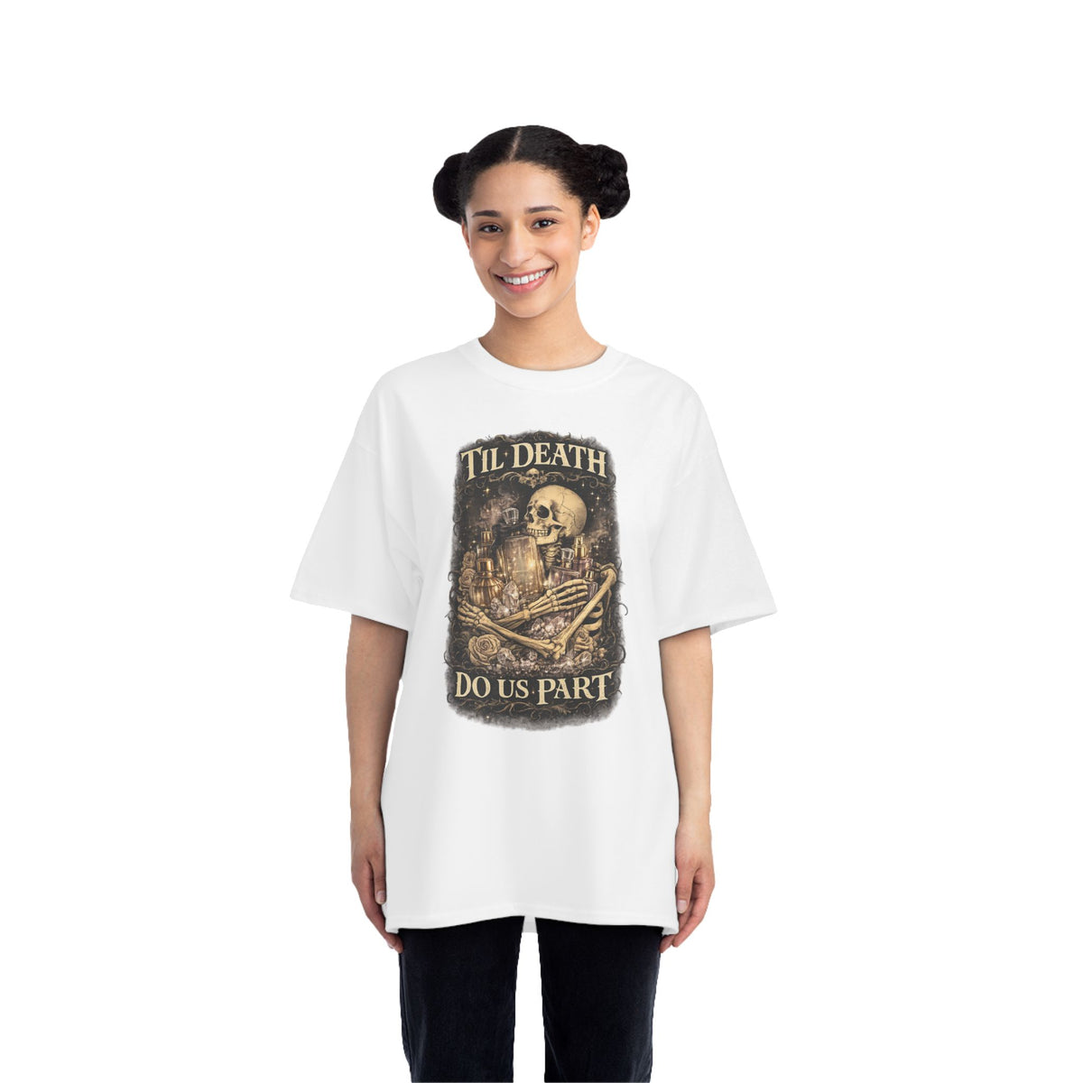 Til Death Do Us Part Tee | Gothic Skull & Roses Perfume Lover Graphic Shirt, Fragrance Collector Gift