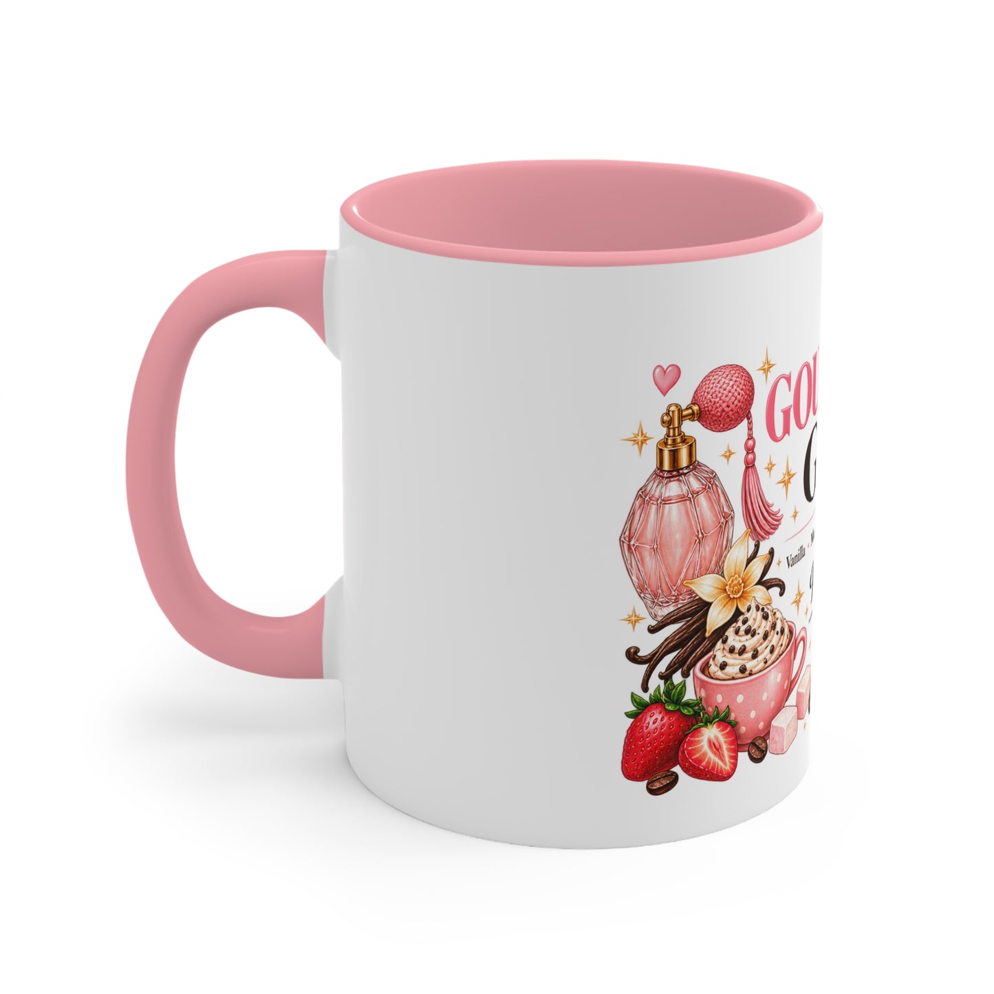 Gourmand Girl Accent Mug | Vanilla Marshmallow Caramel Perfume Coffee Cup, Cute Fragrance Lover Gift