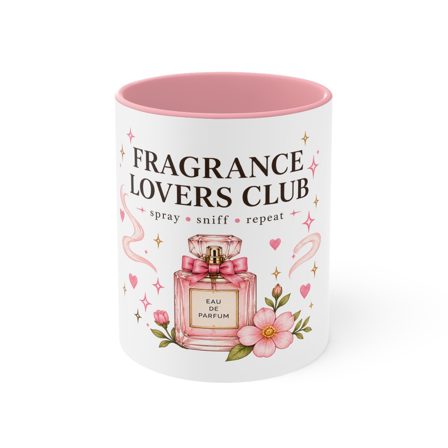 Fragrance Lovers Club Accent Mug | Perfume Bottle Coffee Cup, Cute Gift for Perfume Collectors