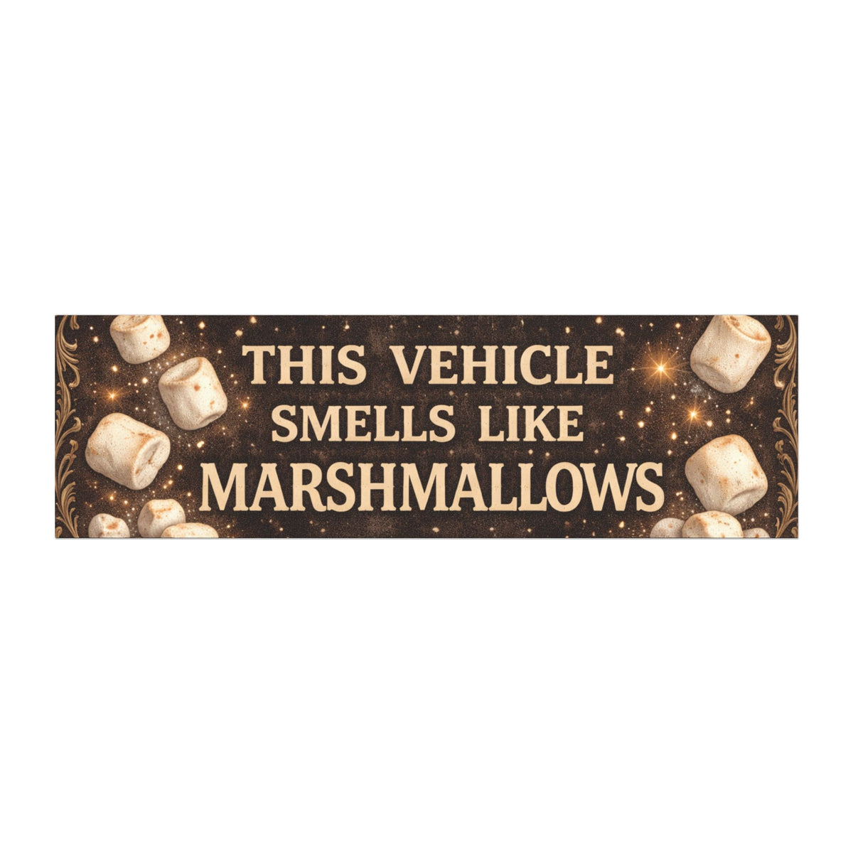This Vehicle Smells Like Marshmallows Car Magnet | Cute Gourmand Perfume Lover Bumper Magnet