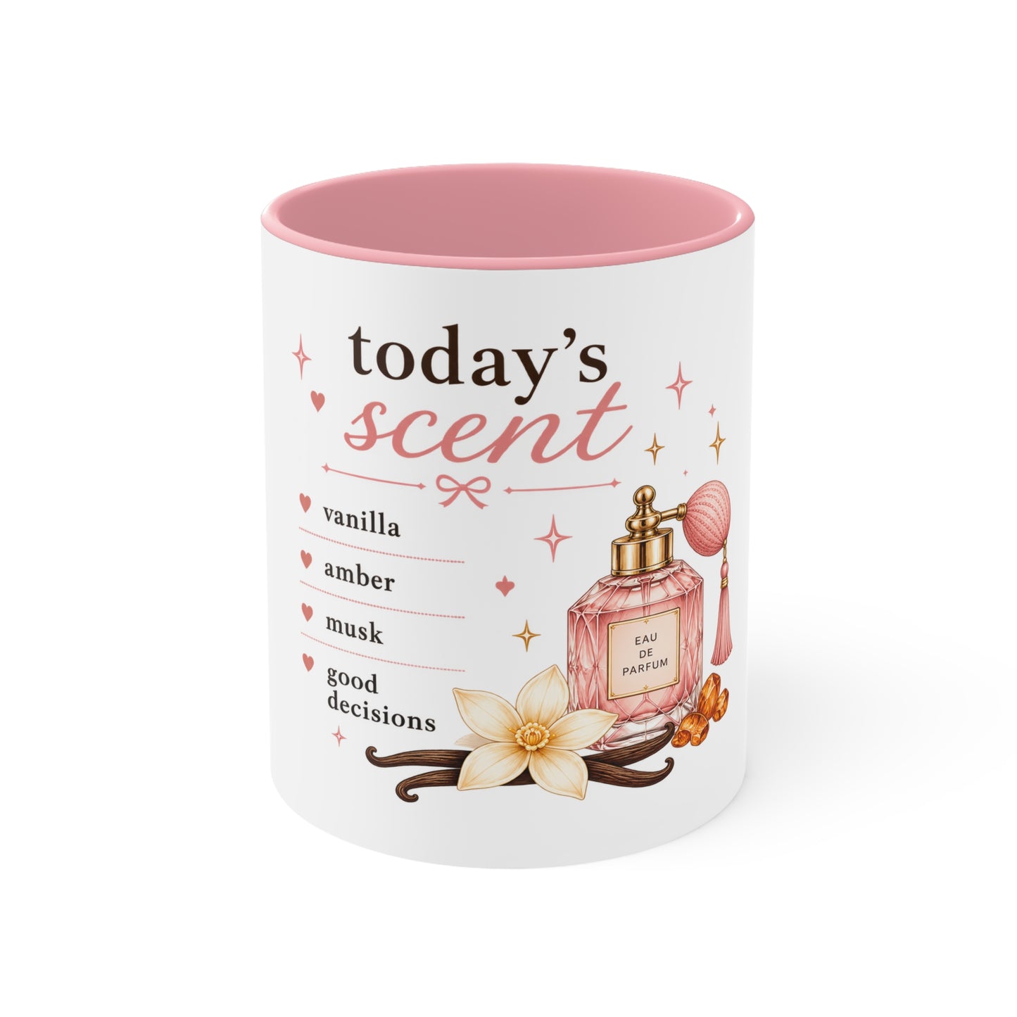 Today's Scent Accent Mug | Vanilla Amber Musk Perfume Coffee Cup, Cute Fragrance Lover Gift