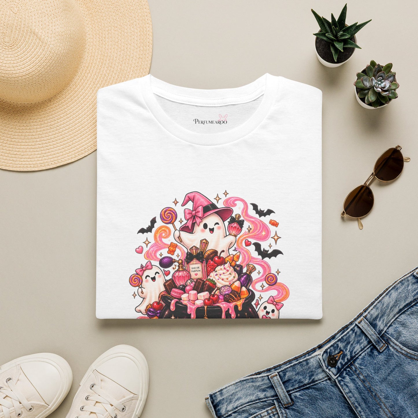 Halloween Trick-or-Treat T-Shirt — Cute Ghosts & Candy Graphic