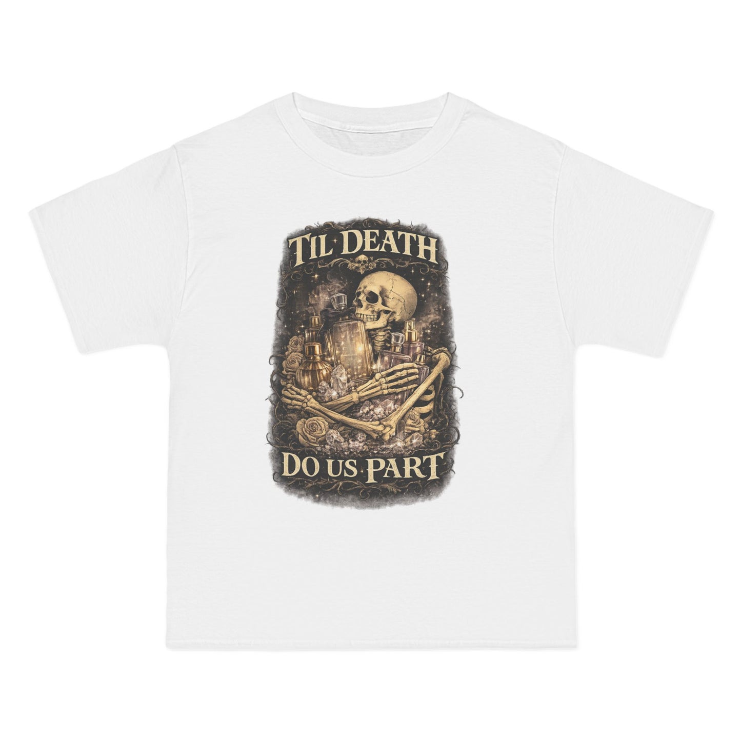 Til Death Do Us Part Tee | Gothic Skull & Roses Perfume Lover Graphic Shirt, Fragrance Collector Gift