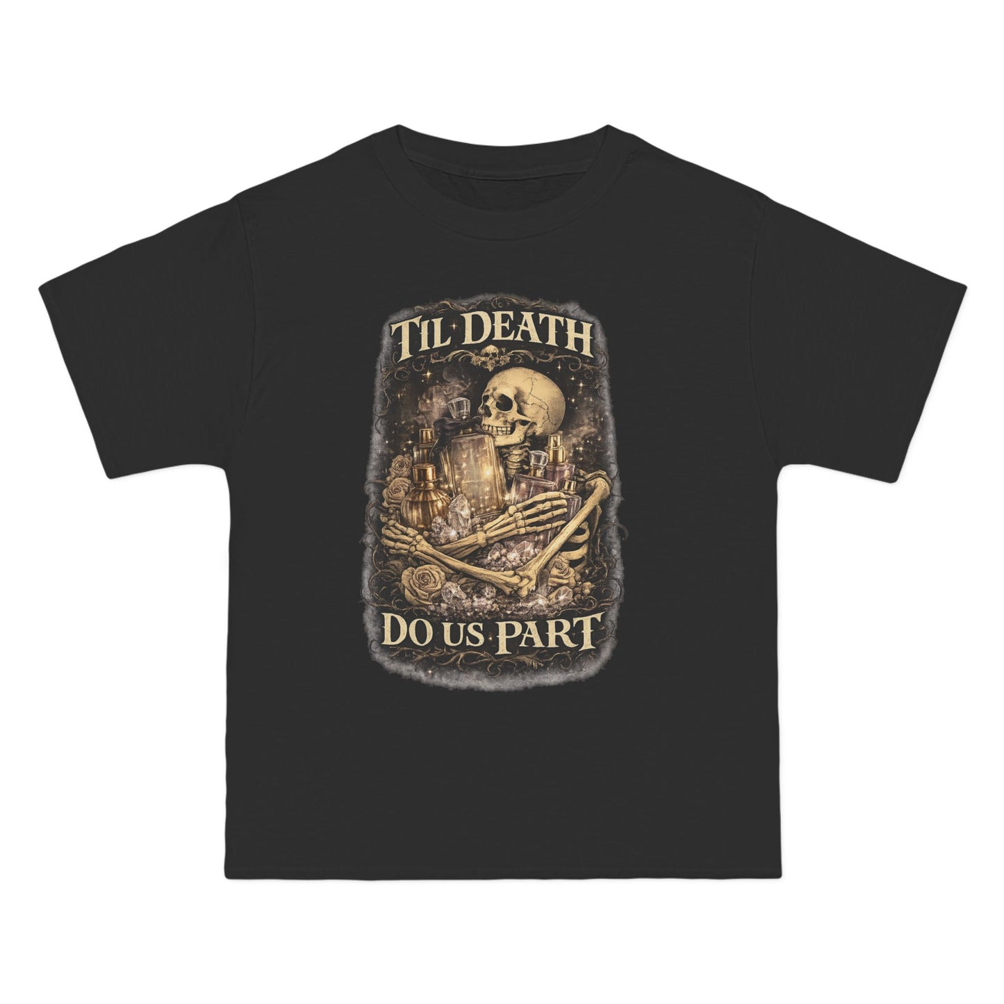 Til Death Do Us Part Tee | Gothic Skull & Roses Perfume Lover Graphic Shirt, Fragrance Collector Gift