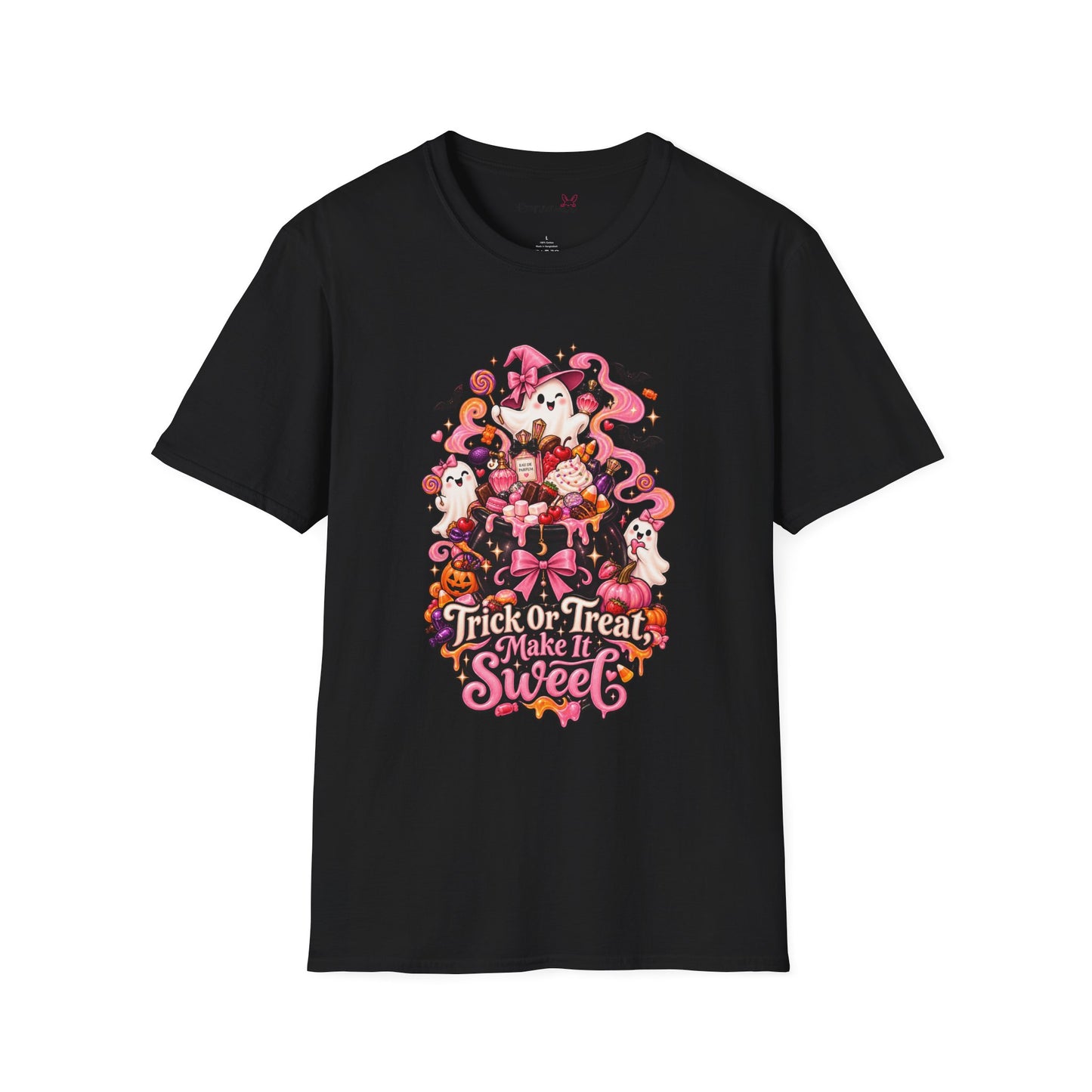 Halloween Trick-or-Treat T-Shirt — Cute Ghosts & Candy Graphic