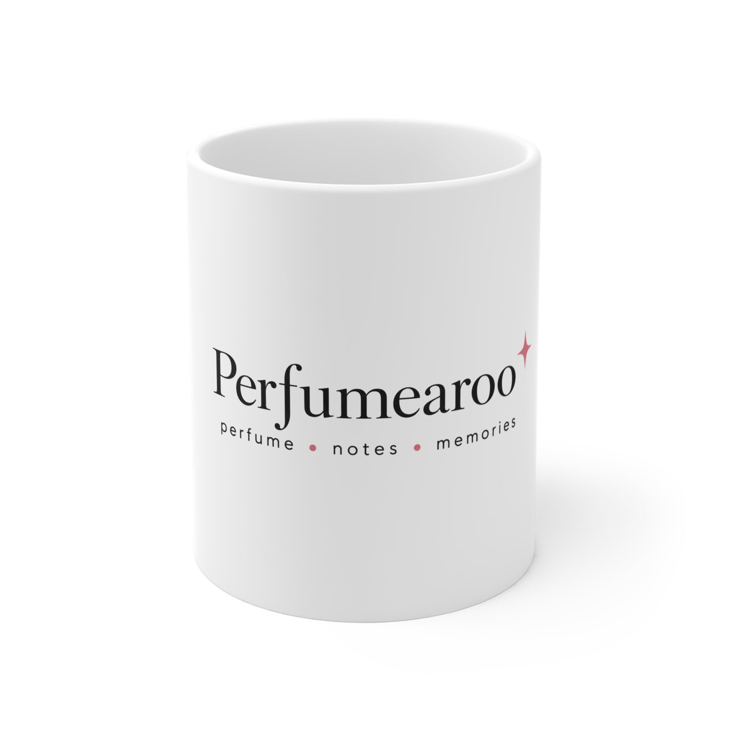 Perfumearoo Logo Mug | Minimal Perfume Lover Ceramic Coffee Cup, Cute Fragrance Gift
