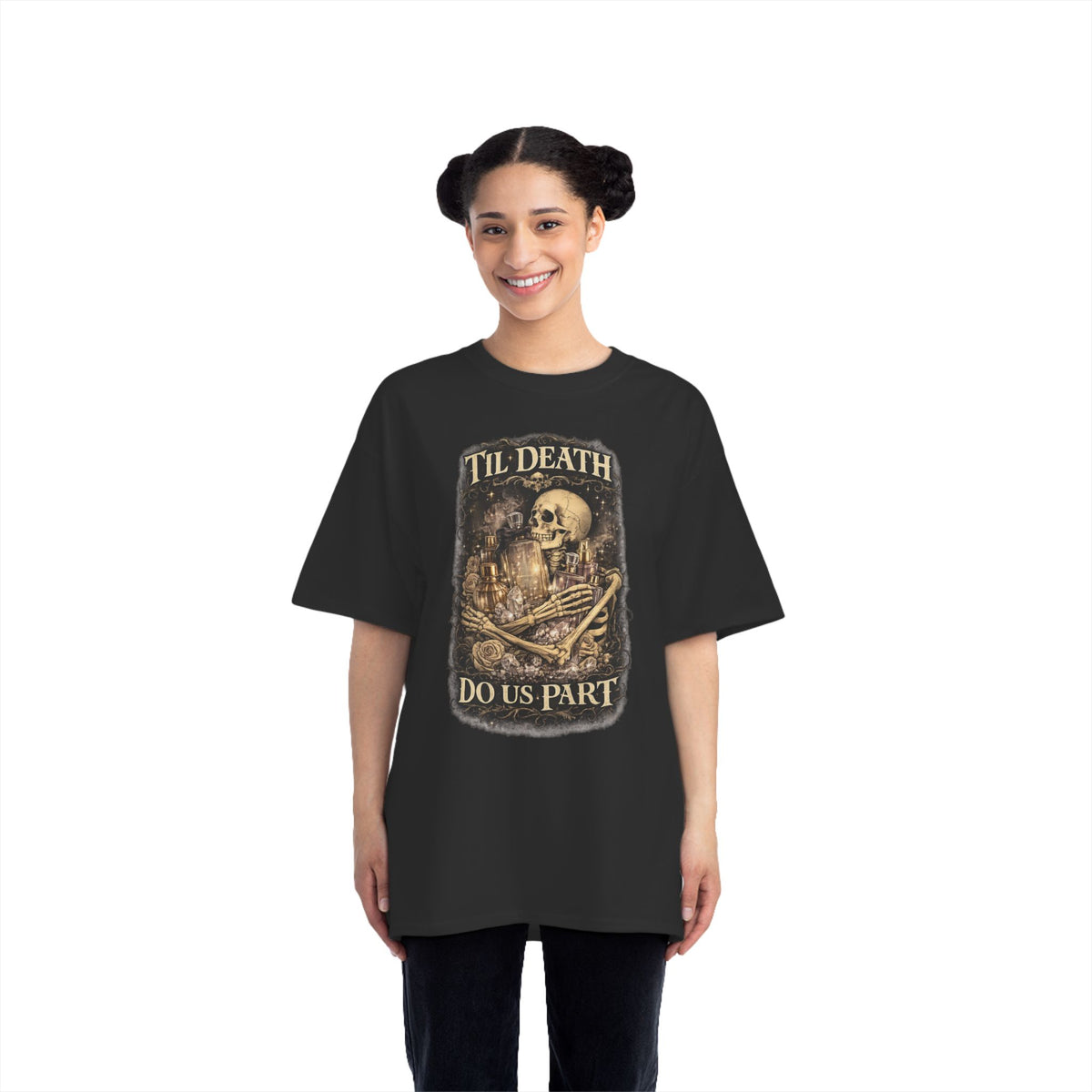 Til Death Do Us Part Tee | Gothic Skull & Roses Perfume Lover Graphic Shirt, Fragrance Collector Gift
