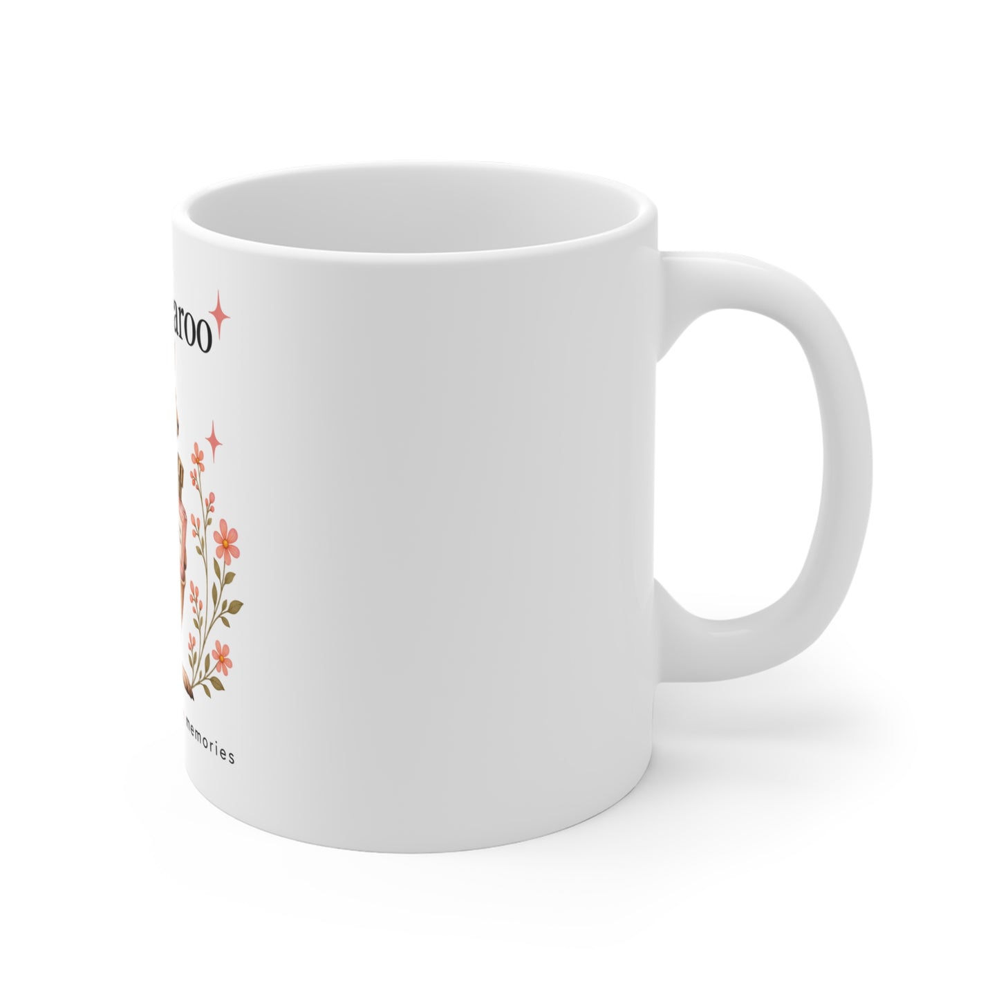 Perfumearoo Kangaroo Mug | Cute Floral Perfume Illustration Coffee Cup, Fragrance Lover Gift