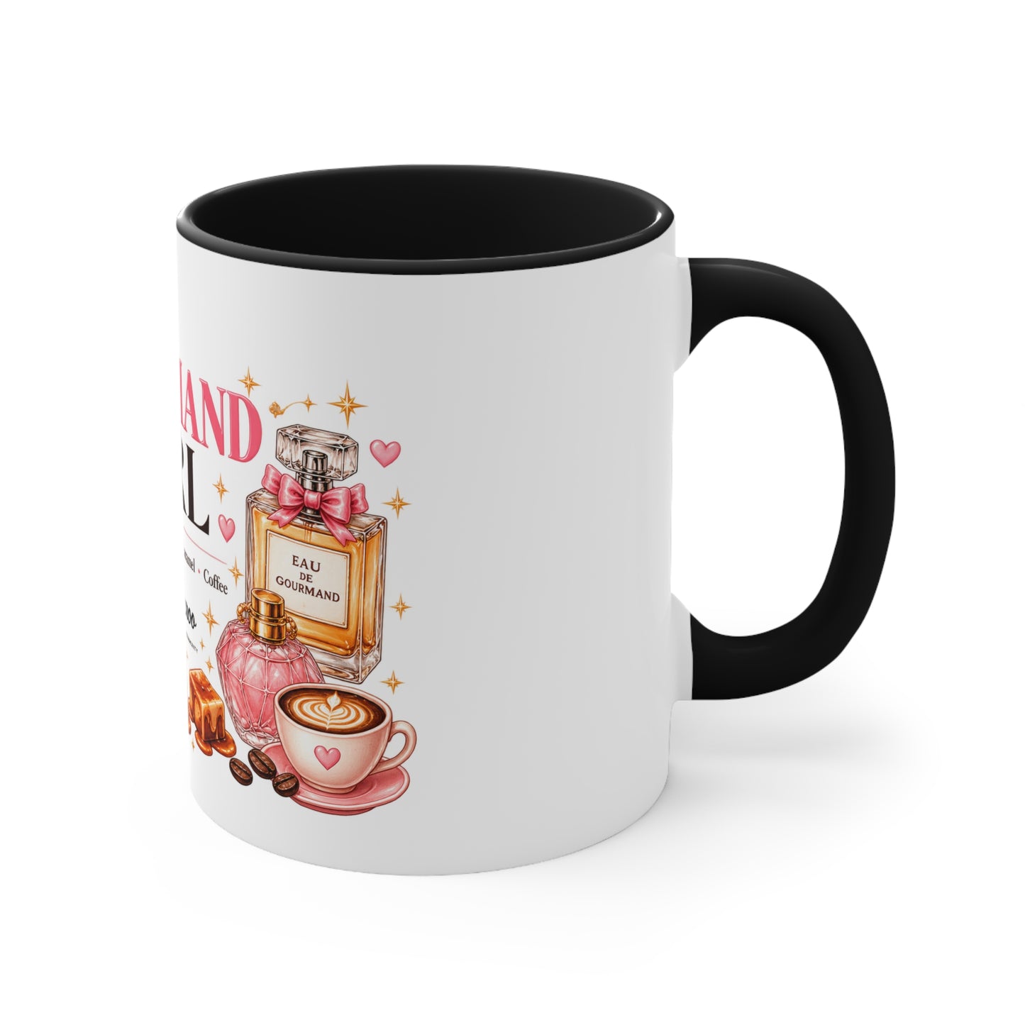 Gourmand Girl Accent Mug | Vanilla Marshmallow Caramel Perfume Coffee Cup, Cute Fragrance Lover Gift
