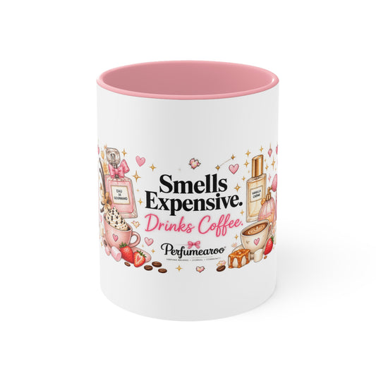 Smells Expensive Drinks Coffee Mug | Perfume and Coffee Accent Cup, Cute Fragrance Lover Gift