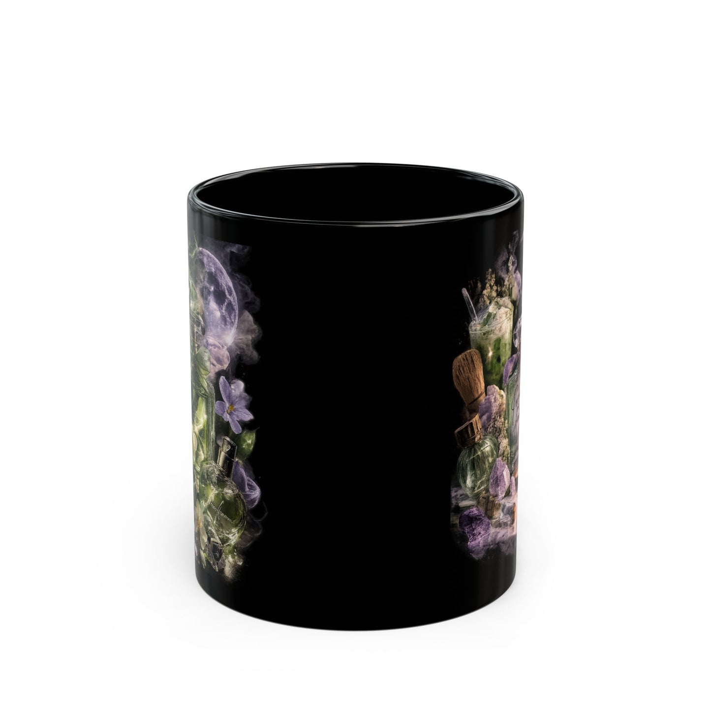 Midnight Petals Perfume Bottle Mug | Moody Floral Coquette Coffee Cup, Cozy Luxury Gift