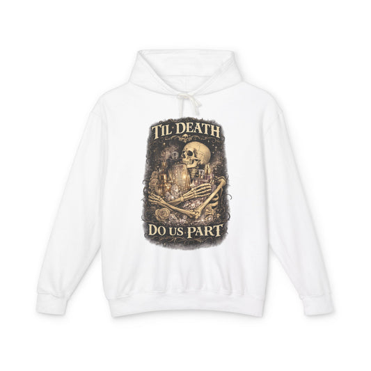 Hoodie — 'Til Death Do Us Part' Skull & Roses Gothic Hooded Sweatshirt