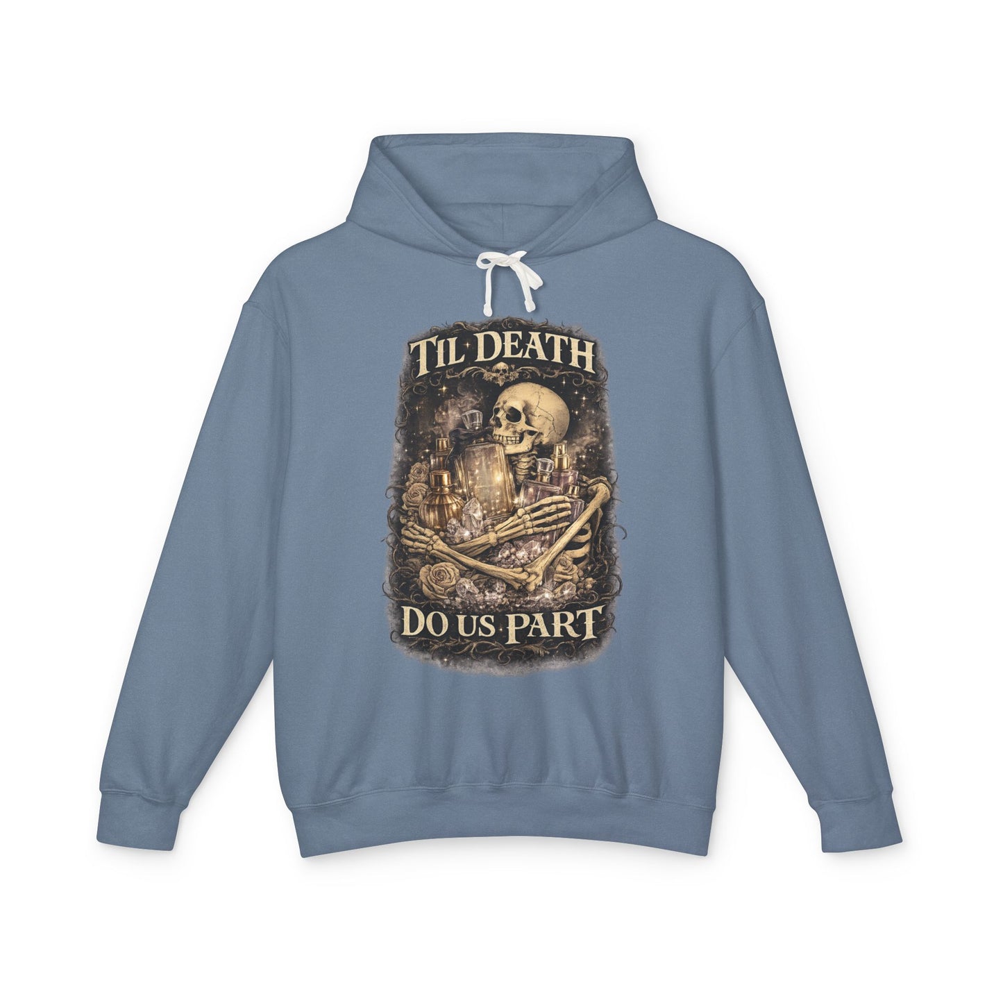 Til Death Do Us Part Hoodie | Gothic Skull & Roses Perfume Lover Sweatshirt, Cozy Fragrance Lover Gift